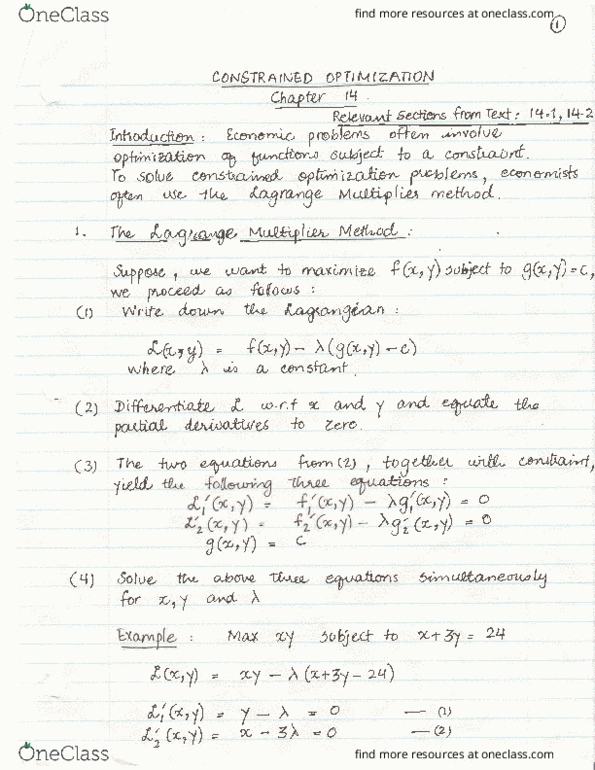 ECON 1540 Lecture 4: Constrained optimization thumbnail