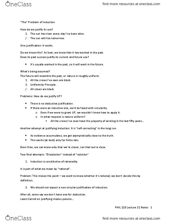 PHIL 110 Lecture Notes - Lecture 21: Modus Ponens, Lewis Carroll thumbnail