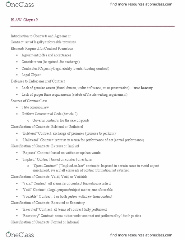 BLAW 2200 Lecture Notes - Lecture 9: Uniform Commercial Code, Fax thumbnail