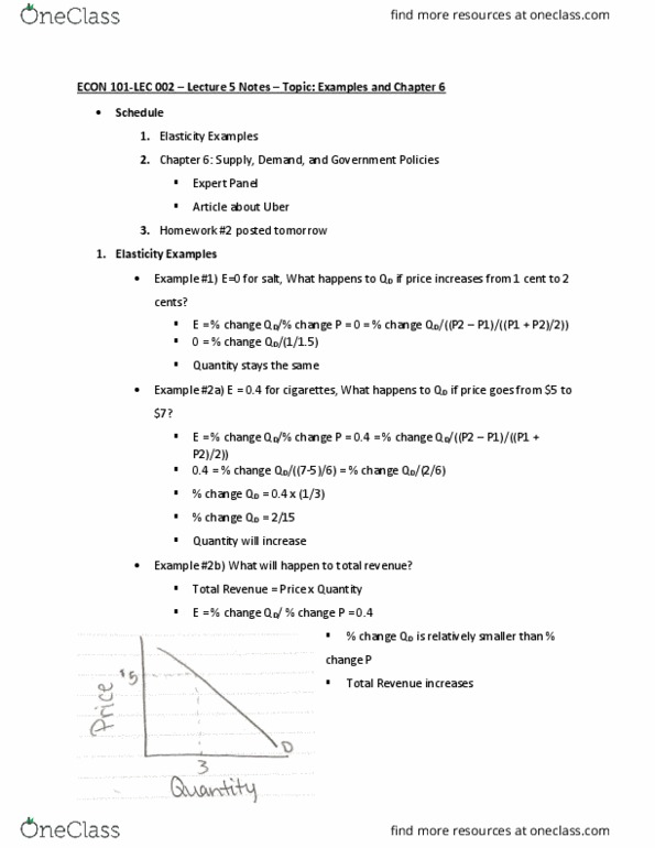 ECON 101 Lecture Notes - Lecture 4: Price Ceiling, Sugary Drink Tax, Tax Incidence thumbnail