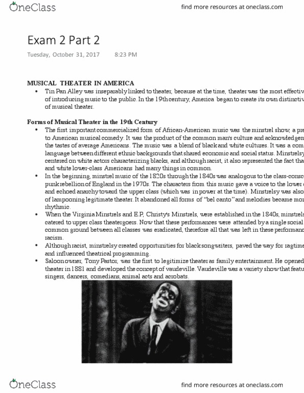 MUSIC 151 Lecture Notes - Lecture 2: Irving Berlin, Ragtime, New York Philharmonic thumbnail