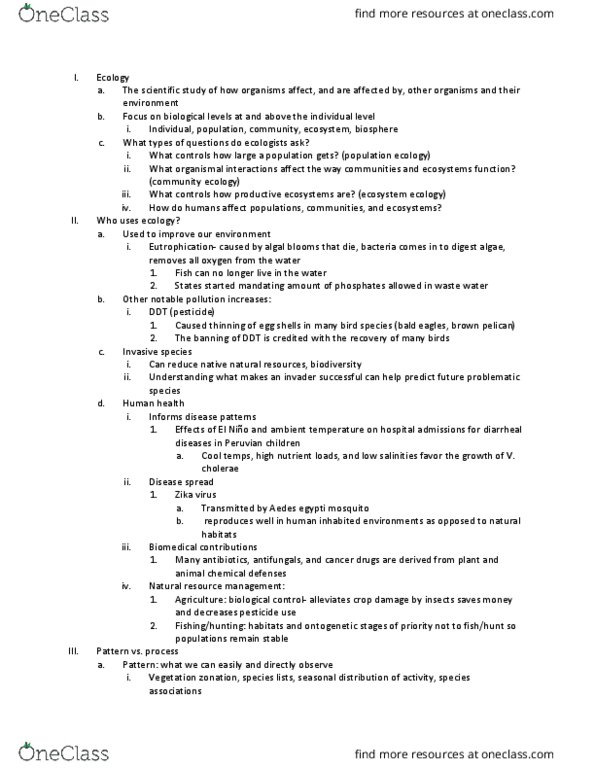 BISC 313 Lecture Notes - Lecture 1: Brown Pelican, Ecosystem Ecology, Natural Resource Management thumbnail