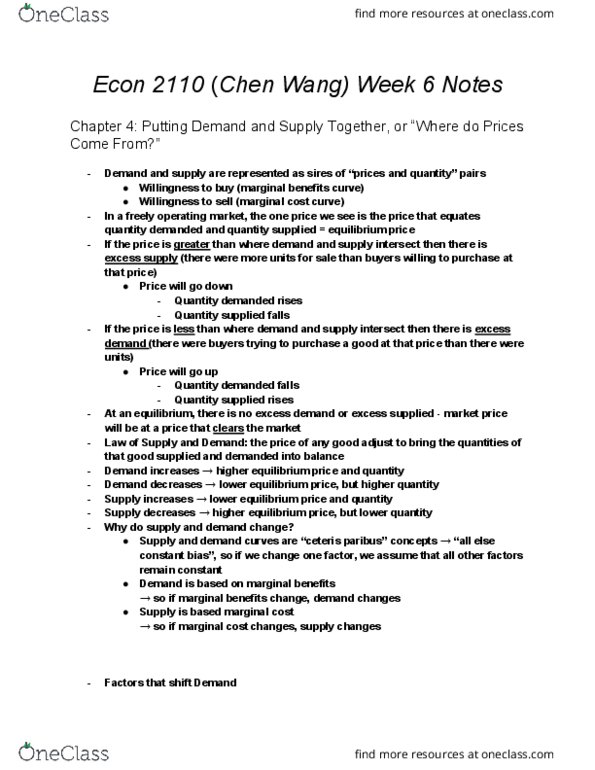 ECON-2110 Lecture Notes - Lecture 17: Ceteris Paribus, Economic Equilibrium, Shortage thumbnail