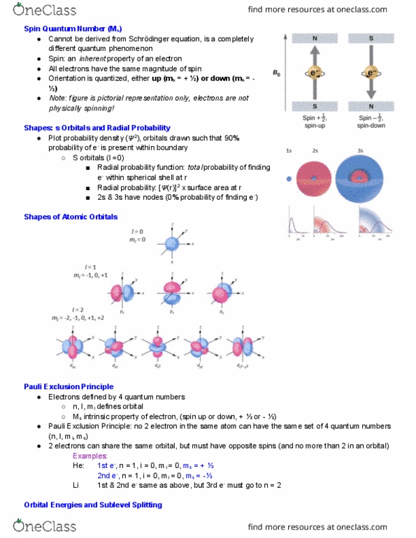 CHEM 11H Lecture Notes - Lecture 15: Pauli Exclusion Principle thumbnail