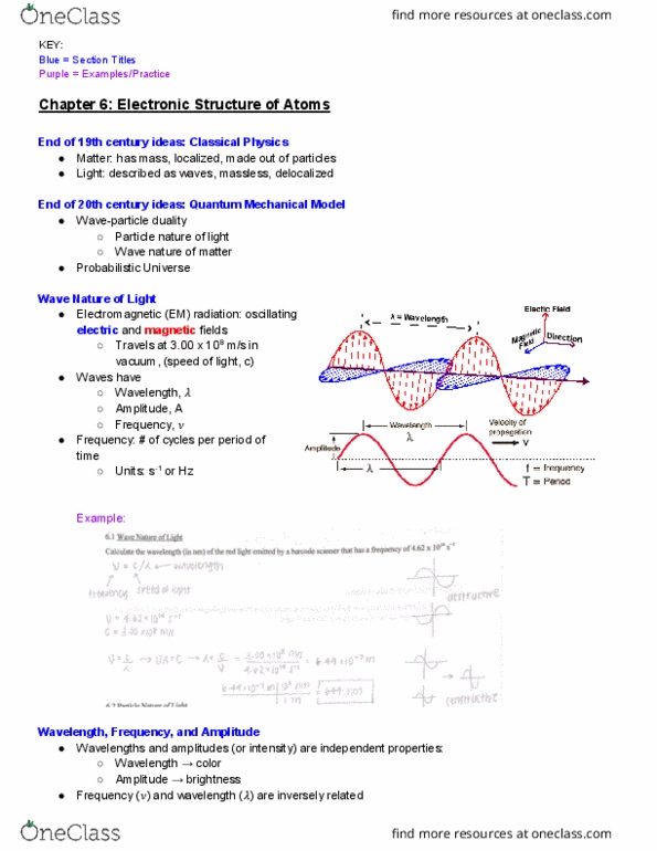 CHEM 11H Lecture Notes - Lecture 12: Photon Energy, Bohr Model, Work Function thumbnail