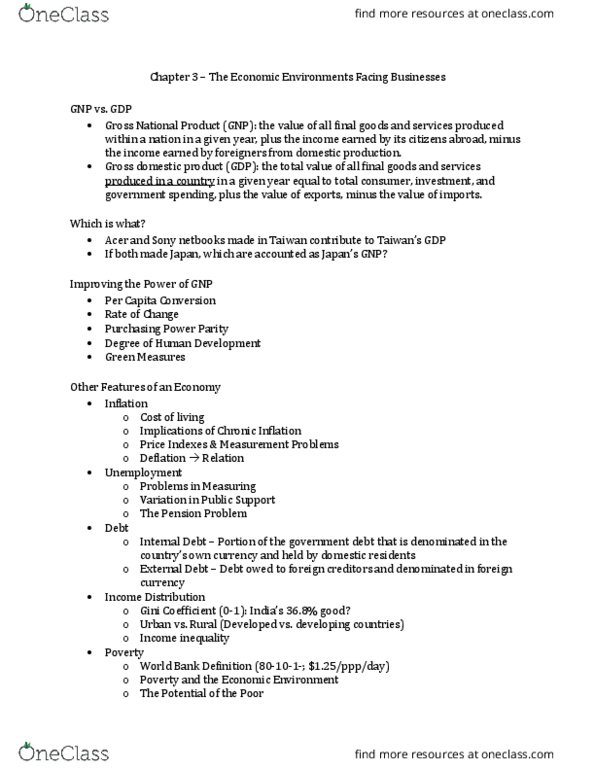 GMS 724 Lecture Notes - Lecture 3: Gross Domestic Product, Purchasing Power Parity, Gini Coefficient thumbnail