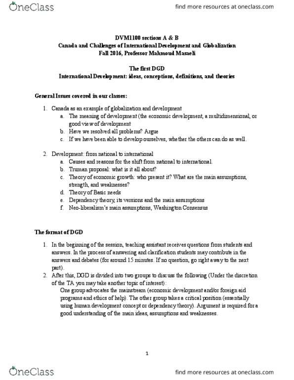 DVM 1100 Lecture Notes - Lecture 1: Washington Consensus thumbnail