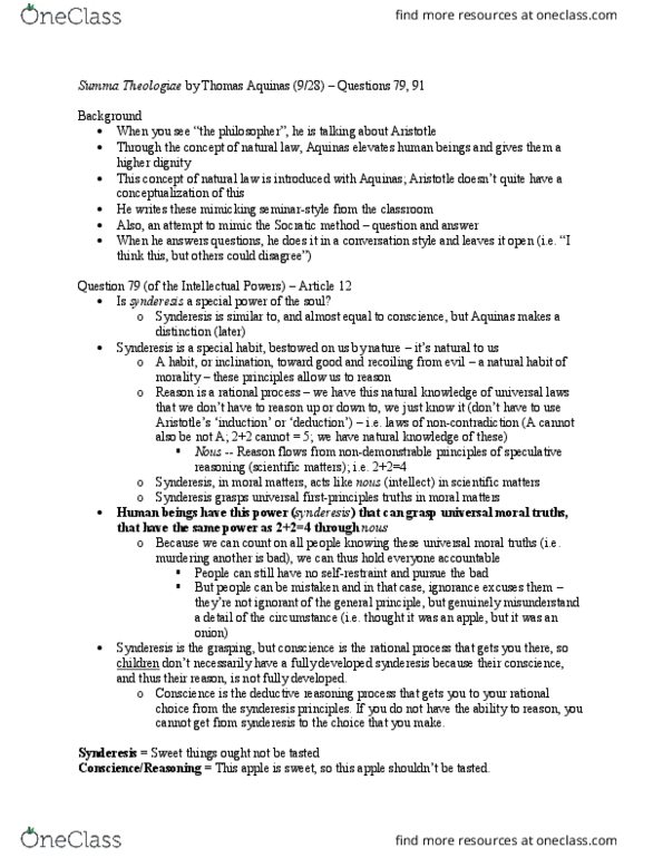 PSC 2343 Lecture Notes - Lecture 12: Synderesis, Deductive Reasoning, Socratic Method thumbnail