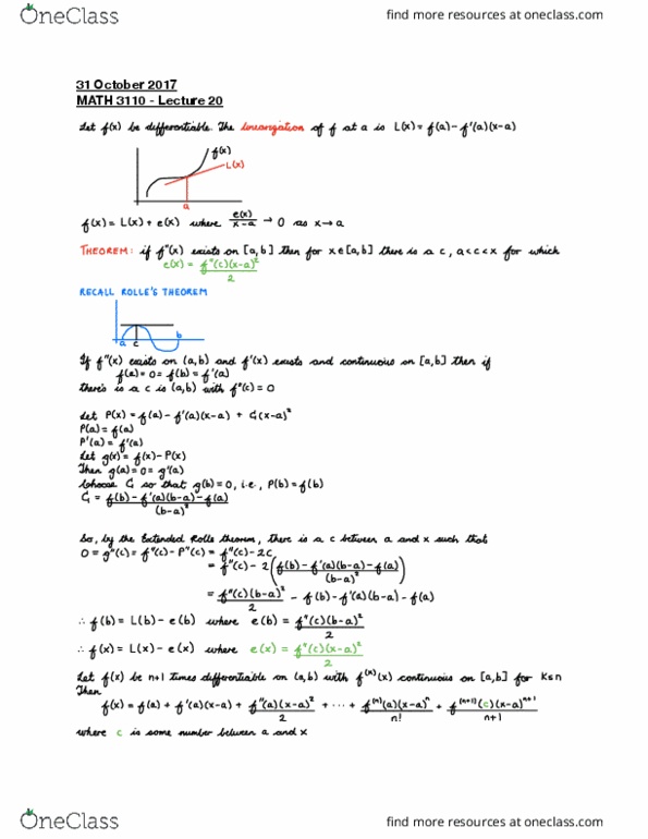 MATH 3110 Lecture 20: MATH 3110 Lecture 20 - 31 October 2017 thumbnail