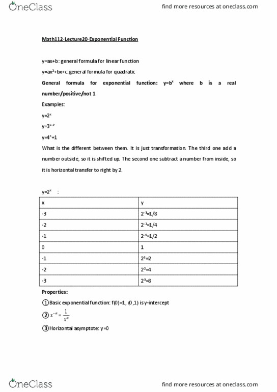 MATH 112 Lecture Notes - Lecture 20: Money Market Account, Asymptote thumbnail