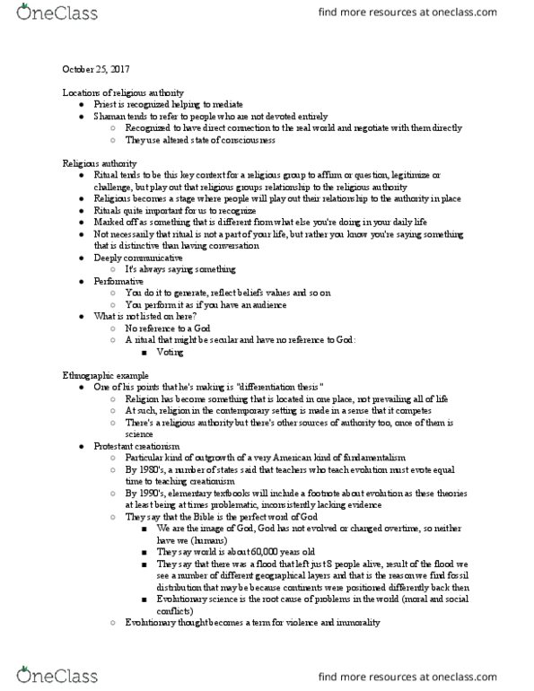 RELIGST 3AR3 Lecture Notes - Lecture 6: Jesus Camp thumbnail