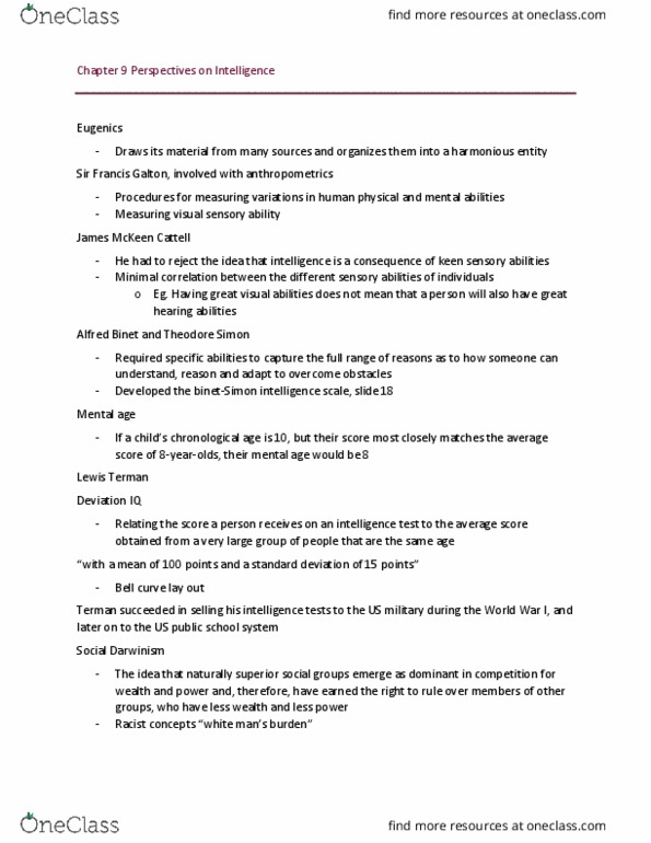 PSYC 1200 Lecture Notes - Lecture 9: Factor Analysis, Anthropometry, Genomics thumbnail