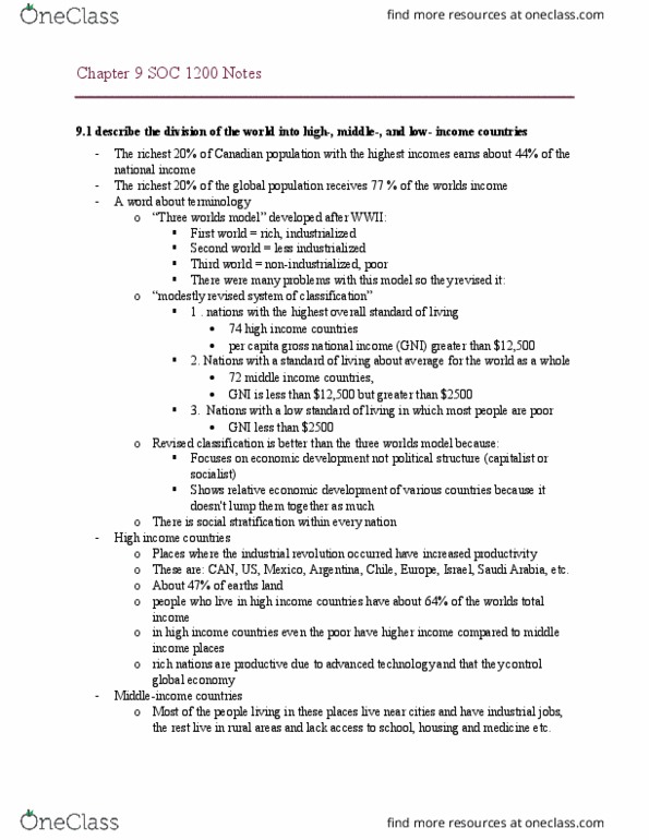 SOC 1200 Chapter Notes - Chapter 9: Social Conflict, Productive Forces, Family Therapy thumbnail