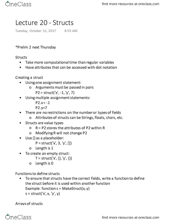CS 1112 Lecture 20: Structs thumbnail