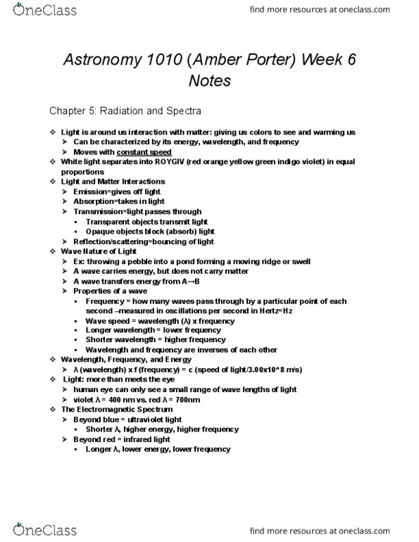 ASTR-1010 Lecture Notes - Lecture 17: Continuous Spectrum, Blood Orange, Spectroscopy thumbnail