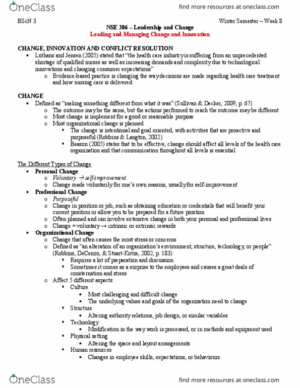 NSE 306 Lecture Notes - Lecture 8: Systems Theory, Sensemaking, Mental Model thumbnail