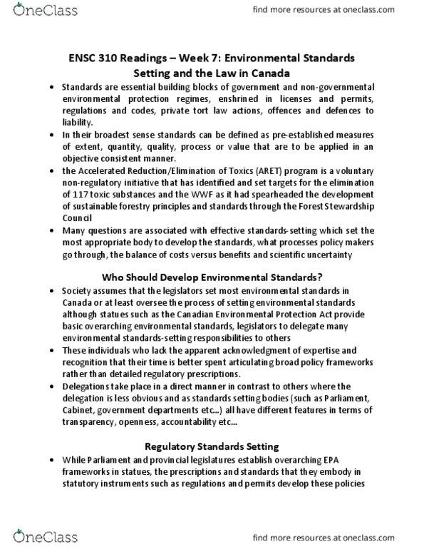 ENSC 310 Chapter Notes - Chapter 8: Engo, Environment And Climate Change Canada, Total Suspended Solids thumbnail