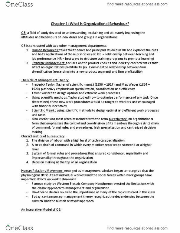 Management and Organizational Studies 2181A/B Chapter Notes - Chapter 1-10: Perceived Organizational Support, Intangible Asset, Mindtree thumbnail