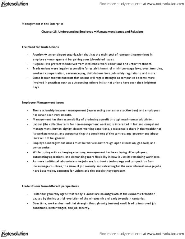 BUSI 1600U Chapter Notes - Chapter 13: Canada Industrial Relations Board, United Automobile Workers, Canada Labour Code thumbnail