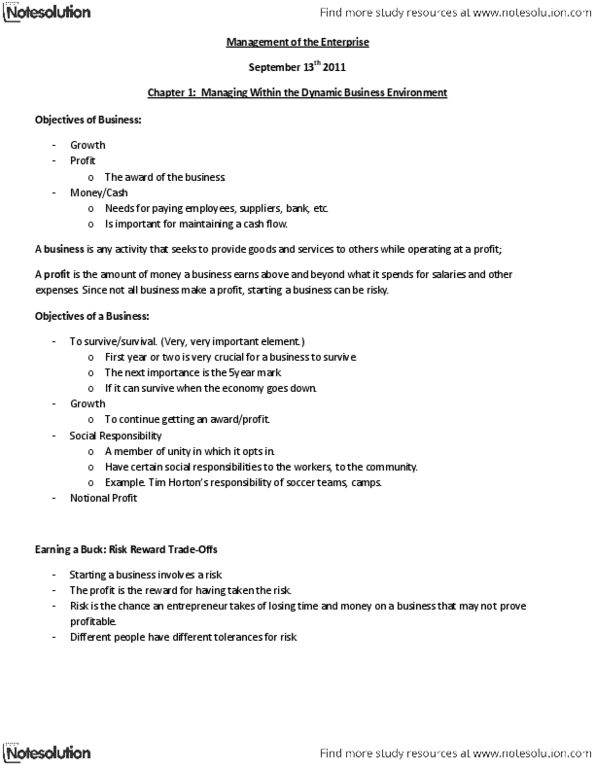 BUSI 1600U Chapter Notes - Chapter 1: Offshoring, Cash Flow, Outsourcing thumbnail