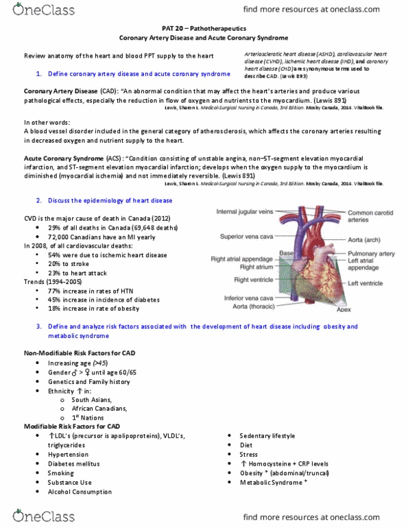 PAT 20A/B Lecture Notes - Lecture 8: Coenzyme A, Cardiac Nerve, Baroreceptor thumbnail