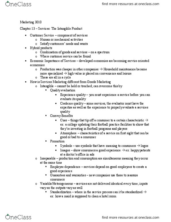MKT-3010 Lecture Notes - Lecture 10: Micromarketing, The Delivery (The Office) thumbnail