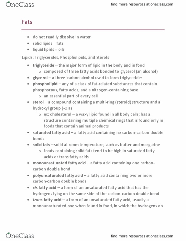 NUTR 313 Chapter Notes - Chapter 6: Margarine, Menopause, Low-Density Lipoprotein thumbnail