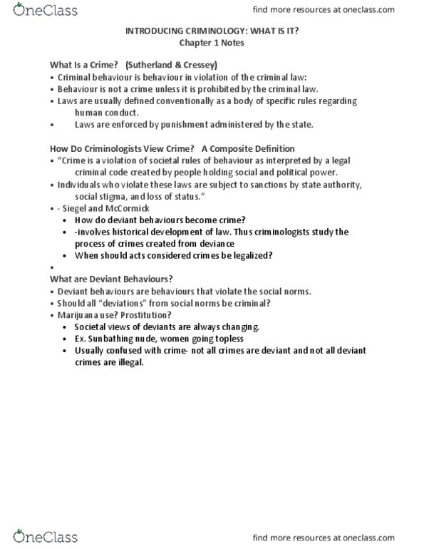 CRM 101 Lecture Notes - Lecture 1: Snowball Sampling, Luka Magnotta, Human Nature thumbnail