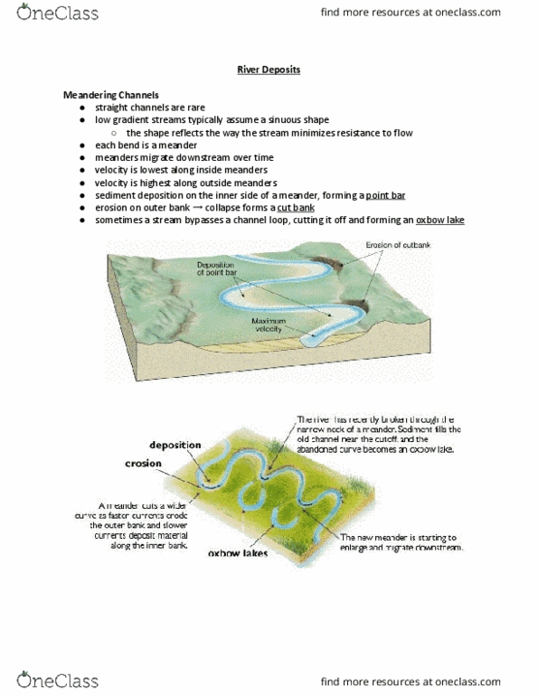 EAS100 Lecture Notes - Lecture 19: Alluvial Fan, Oxbow Lake, Downcutting thumbnail
