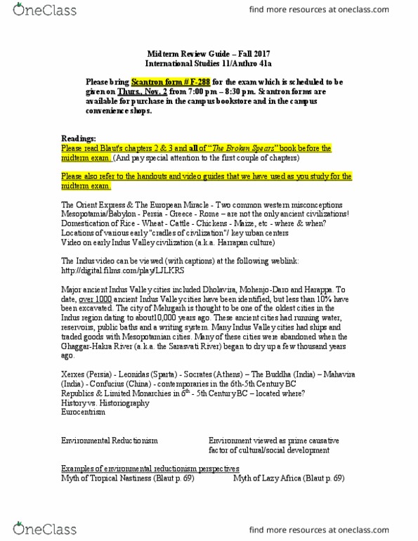 ANTHRO 41A Lecture Notes - Lecture 7: Quetzalcoatl, Spanish Requirement Of 1513, Pedro De Alvarado thumbnail