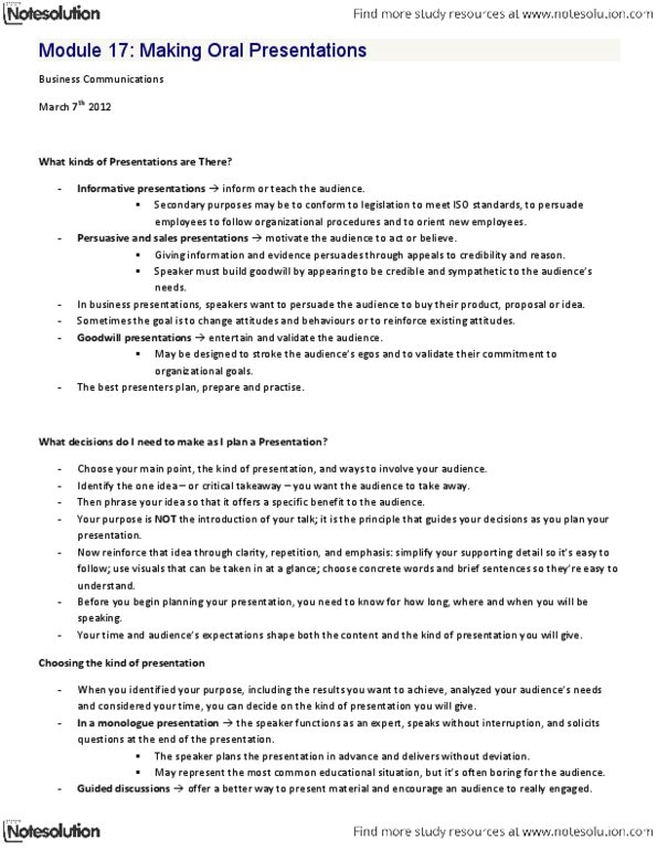 BUSI 1020U Chapter Notes -Towers Perrin, Fortune 500, Pie Chart thumbnail