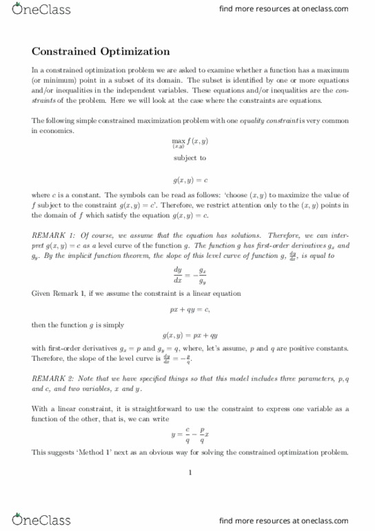 ECO102 Lecture Notes - Lecture 15: Fxx, Utility, Envelope Theorem thumbnail