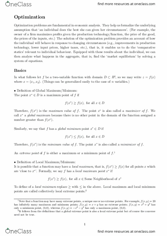 ECO102 Lecture Notes - Lecture 16: Simple Algebra, Directx, Stationary Point thumbnail
