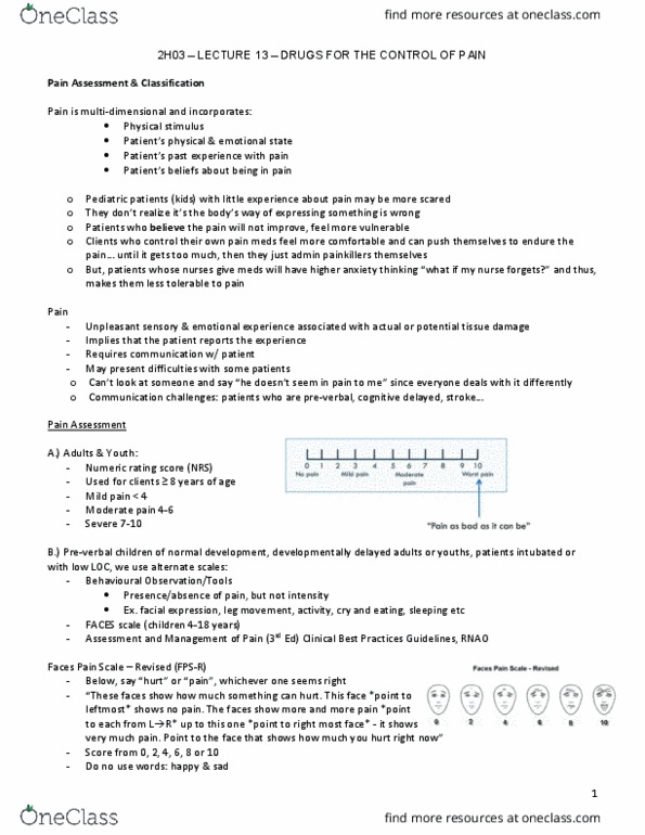 HTHSCI 2H03 Lecture Notes - Lecture 13: Nonsteroidal Anti-Inflammatory Drug, Diazepam, Cannabinoid thumbnail
