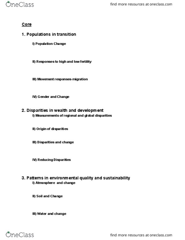 GEOG 100 Final Exam Prep Notes OneClass