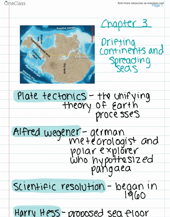 ESC-1000 Lecture 5: Chapter 3 - Drifting Continents and Spreading Seas thumbnail