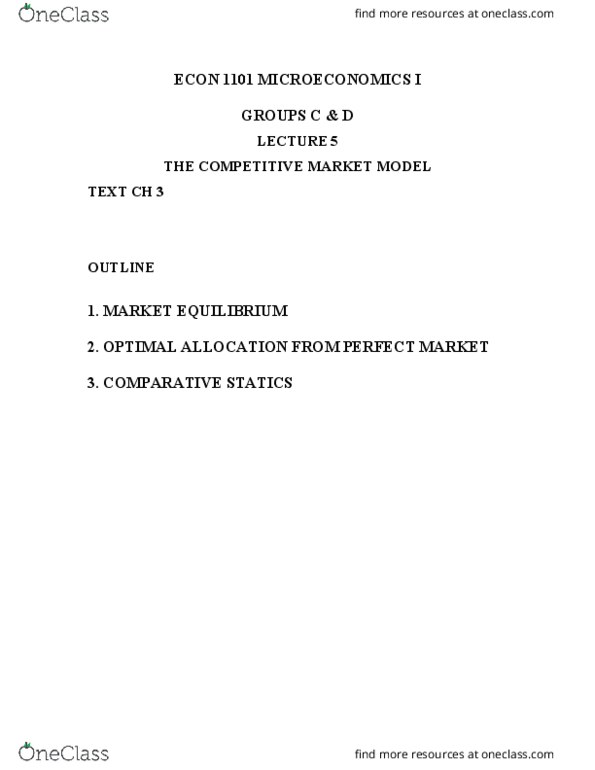 ECON-1102 Lecture Notes - Lecture 5: Deadweight Loss, Shortage, Abc Me thumbnail