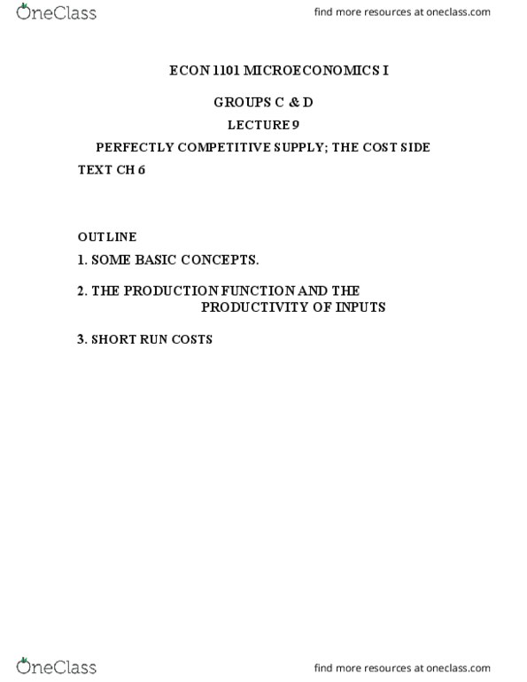 ECON-1102 Lecture Notes - Lecture 9: Marginal Product, Unit, European Cooperation In Science And Technology thumbnail