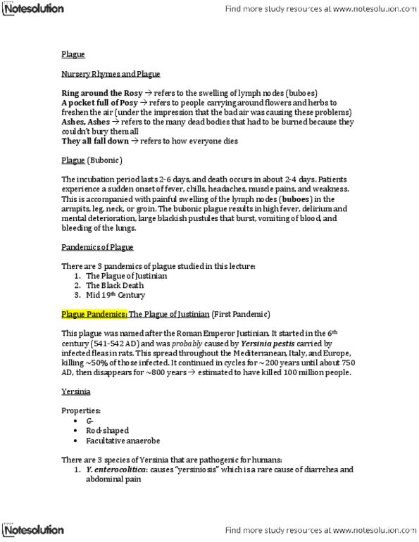 Microbiology and Immunology 2500A/B Lecture : Plague Notes.docx thumbnail