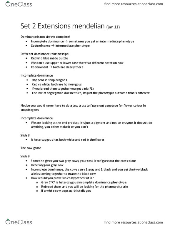 BIOL239 Lecture Notes - Lecture 2: Penetrance, Chromosome, Mutation thumbnail