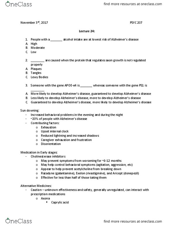 PSYC 207 Lecture Notes - Lecture 24: Stress Management, Taurine, Sensory Deprivation thumbnail