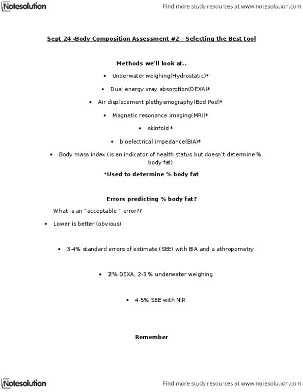 PEDS334 Lecture Notes - Body Composition, Bone Density, Hydrostatic Weighing thumbnail
