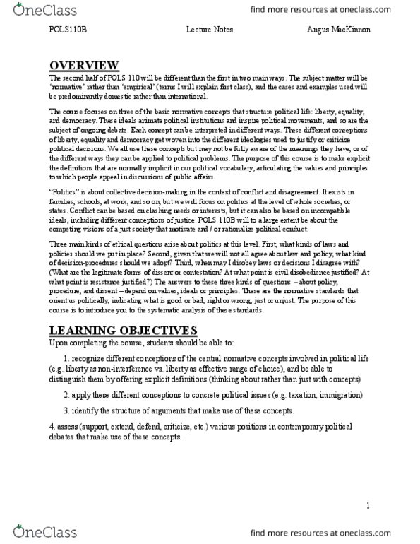 POLS 110 Lecture Notes - Lecture 80: Pareto Efficiency, Emma Goldman, Thought Experiment thumbnail