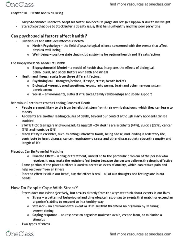 PSY100H1 Chapter Notes - Chapter 10: Trait Theory, Bulimia Nervosa, Body Mass Index thumbnail