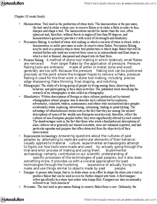 ANP 203 Chapter Notes - Chapter 10: Lithic Reduction, Hammerstone, Striking Platform thumbnail