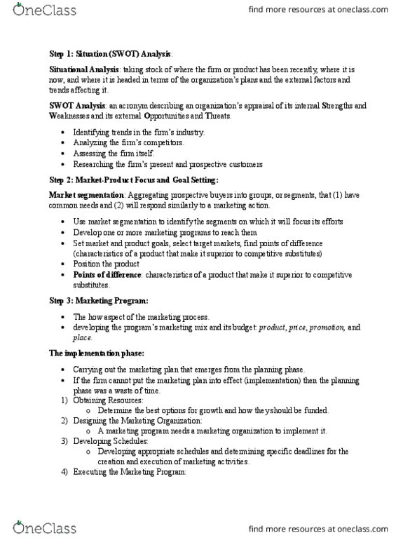 BIOC 3560 Lecture Notes - Lecture 1: Marketing Mix, Market Segmentation, Swot Analysis thumbnail