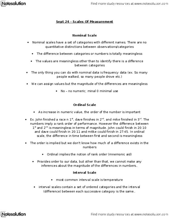 PEDS109 Lecture Notes - Level Of Measurement, Mnemonic, Mathematical Notation thumbnail