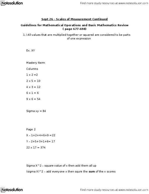 PEDS109 Lecture Notes - Elementary Mathematics, Data Set thumbnail
