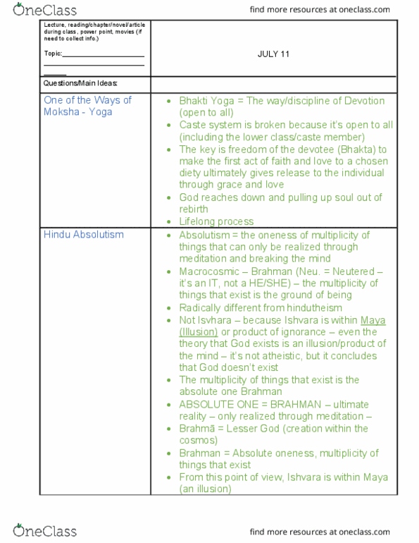 PHL 110 Lecture Notes - Lecture 5: Immanuel Kant, Turiya, Bhakti Yoga thumbnail