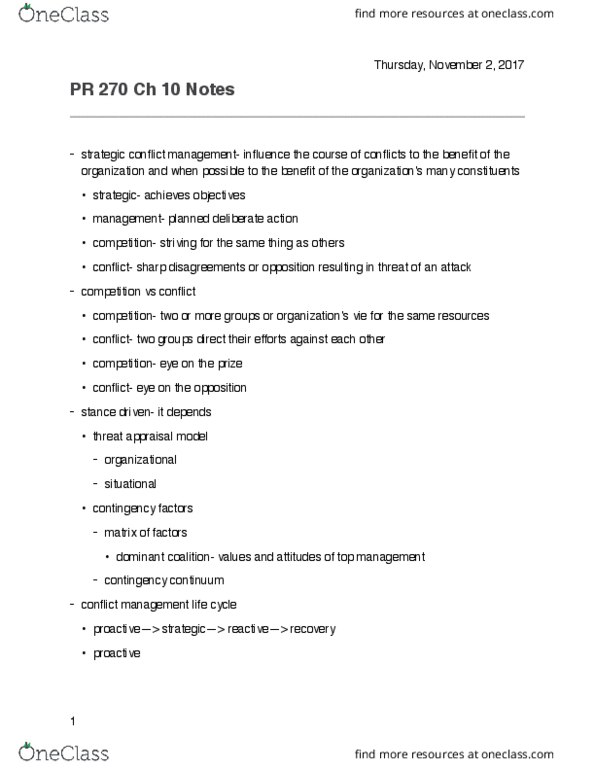 PBRL 270 Chapter Notes - Chapter 10: Root Mean Square, Reputation Management, Crisis Management thumbnail